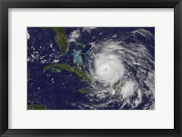 Satellite view of the Eye of Hurricane Irene as it Enters the Bahamas Fine Art Print