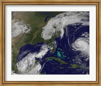 Satellite view of Several Weather Systems in the Eastern United States Fine Art Print