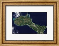 Satellite view of the Island of Guam Fine Art Print