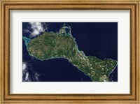 Satellite view of the Island of Guam Fine Art Print