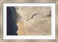 Satellite Image of the Swakop River in the Western part of Namibia Fine Art Print