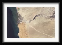 Satellite Image of the Swakop River in the Western part of Namibia Fine Art Print