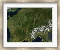 True-color Satellite view of France Fine Art Print
