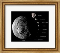 Digital Composite Showing the Comparative Sizes of Nine Asteroids Fine Art Print