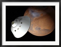Artist's Concept of an Aeroshell-Encased Spacecraft Approaching Mars Fine Art Print