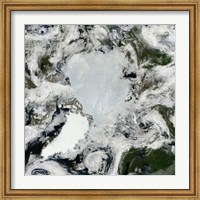 Satellite view of the North Pole Fine Art Print