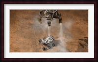 Artist's Concept of NASA's Curiosity rover touching Down onto the Martian surface Fine Art Print