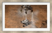 Artist's Concept of NASA's Curiosity rover touching Down onto the Martian surface Fine Art Print