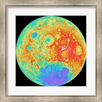 Color Shaded Relief of the Lunar Farside Fine Art Print