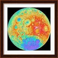 Color Shaded Relief of the Lunar Farside Fine Art Print