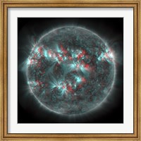 Full Sun with lots of Sunspots and Active regions in 3D Fine Art Print
