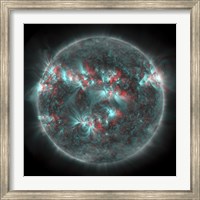 Full Sun with lots of Sunspots and Active regions in 3D Fine Art Print