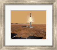 Concept of an Ascent vehicle Leaving Mars Fine Art Print