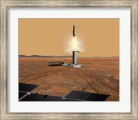 Concept of an Ascent vehicle Leaving Mars Fine Art Print