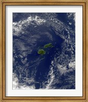 Satellite view of Vanua Levu, the Second Largest Island of Fiji Fine Art Print