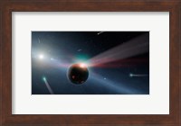 Artist's conception of a Storm of Comets in the Eta Corvi System Fine Art Print