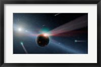 Artist's conception of a Storm of Comets in the Eta Corvi System Fine Art Print