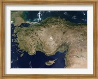 Satellite View of Turkey and the Island of Cyprus Fine Art Print