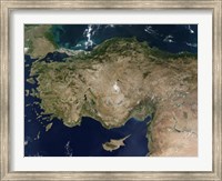 Satellite View of Turkey and the Island of Cyprus Fine Art Print