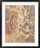 Satellite View of Wadi Rum in Southwestern Jordan Fine Art Print