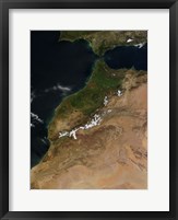 Satellite view of Morocco Fine Art Print