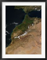 Satellite view of Morocco Fine Art Print