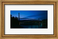 Lions Gate bridge at night, Burrard Inlet, Vancouver, British Columbia Fine Art Print