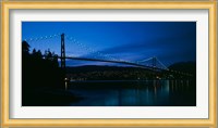 Lions Gate bridge at night, Burrard Inlet, Vancouver, British Columbia Fine Art Print