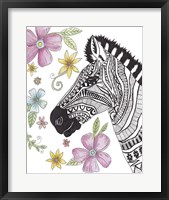 Tribal Zebra Portrait Fine Art Print