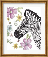 Tribal Zebra Portrait Fine Art Print