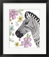 Tribal Zebra Portrait Fine Art Print