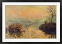 Sun Setting over the Seine at Lavacourt. Winter Effect, 1880 Framed Print