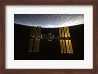 International Space Station  Backdropped against Earth's Horizon Fine Art Print