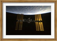 International Space Station  Backdropped against Earth's Horizon Fine Art Print