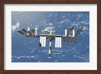 International Space Station Backdropped by a Blue and White Part of Earth Fine Art Print