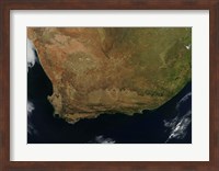 Satellite view of South Africa Fine Art Print
