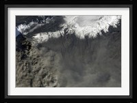 Satellite view of an Ash Plume Rises from Iceland's Eyjafjallajokull Volcano Fine Art Print