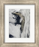 Satellite view of a Thick Plume of Ash rising from the Eyjafjallajokull Volcano Fine Art Print