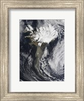 A Cloud of Ash from Iceland's Eyjafjallajokull Volcano Extends over the Ocean Fine Art Print