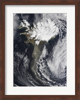 A Cloud of Ash from Iceland's Eyjafjallajokull Volcano Extends over the Ocean Fine Art Print
