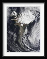 A Cloud of Ash from Iceland's Eyjafjallajokull Volcano Extends over the Ocean Fine Art Print