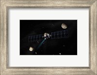 Artist's Concept of the Dawn Spacecraft in Orbit around the Large Asteroid Vesta and the Dwarf Planet Ceres Fine Art Print