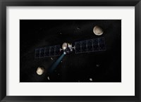 Artist's Concept of the Dawn Spacecraft in Orbit around the Large Asteroid Vesta and the Dwarf Planet Ceres Fine Art Print