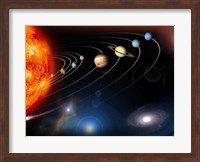 Digitally Generated Image of our Solar System and Points Beyond Fine Art Print