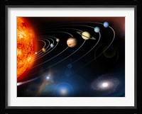 Digitally Generated Image of our Solar System and Points Beyond Fine Art Print