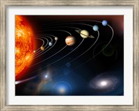 Digitally Generated Image of our Solar System and Points Beyond Fine Art Print