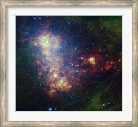 Infrared Portrait Revealing the Stars and Dust of the Small Magellanic Cloud Fine Art Print