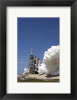 An Exhaust Plume Forms around the Base of Launch Pad 39A as Space Shuttle Atlantis Lifts off on the STS-132 Mission Fine Art Print