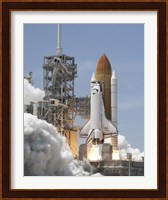 Atlantis' Twin Solid Rocket Boosters Ignite to Propel the Spacecraft into Orbit at Kennedy's Space Center Fine Art Print