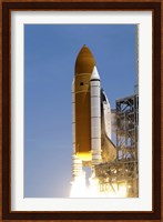 Atlantis' Twin Solid Rocket Boosters Ignite to Propel the Spacecraft Off Kennedy Space Center's Launch Pad 39A Fine Art Print